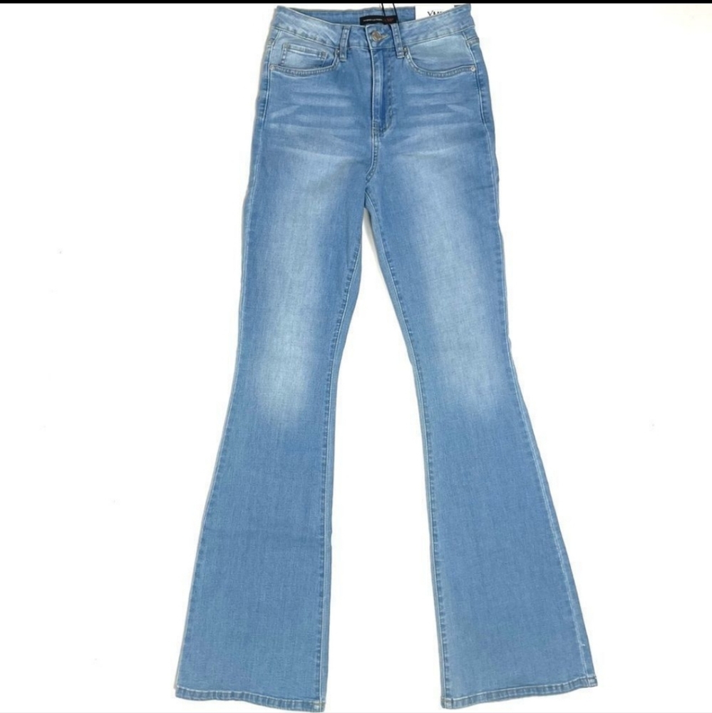 YMI high rise flare bell bottom size 7/28 blue washed